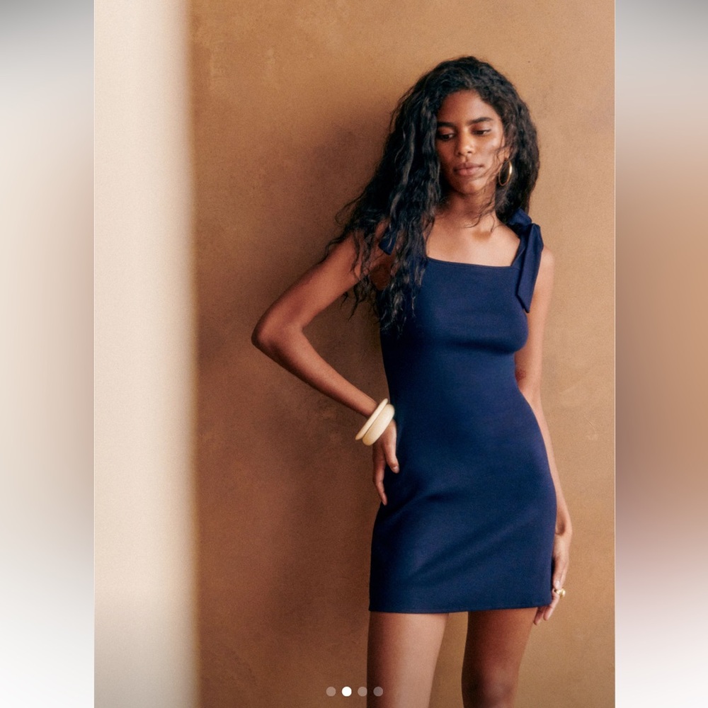 Sézane Evie Dress Navy Small - READ